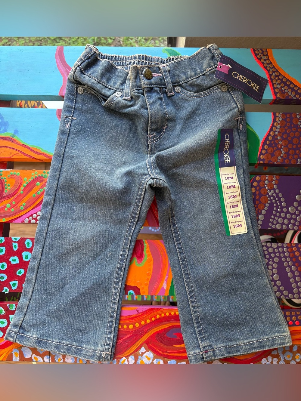 Cherokee Toddler Light Blue Bootcut Jeans Size 18 Months